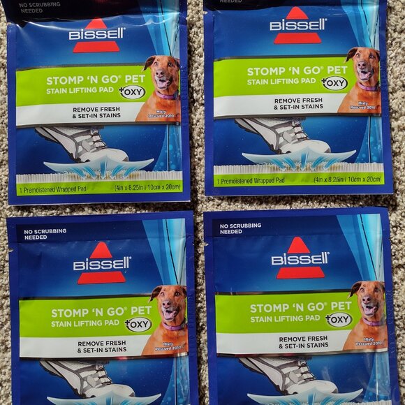 Bissell Stomp 'N Go Pet Stain Lifting Pads + Oxy for Carpet & Rug Lot of 4 New - Picture 1 of 3